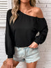 One-Shoulder Long Sleeve Casual Sweatshirt test