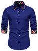 Men's Slim Fit Long Sleeve Plaid Trim Shirt test