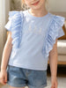 Children's Ruffled Eyelet Round Neck T-Shirt test