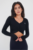 I Release Doubt Buttery Soft Black Long Sleeve Crop Top test