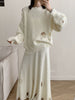 Distressed Long Sleeve Sweater and Skirt Set test