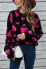 Angel Wings Heart Contrast Round Neck Long Sleeve Sweater test
