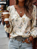 Floral Print V-Neck Long Sleeve Blouse test