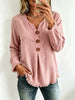 Full Size Frayed Hem Long Sleeve Blouse Plus Size test