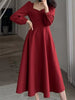 Full Size Long Sleeve A-Line Midi Dress Plus Size test