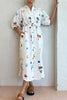 Printed Button-Up Midi Shirt Dress test