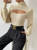 Cutout Front Turtleneck Long Sleeve Sweater test