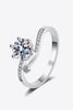 1 Carat Moissanite 925 Sterling Silver Bypass Ring test