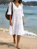 Full Size Tiered Tie Neck Flounce Sleeve Dress Plus Size test