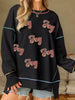 Sequin Joy Letter Graphic Contrast Seam Detail Drop Shoulder Sweatshirt test