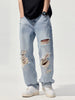 Men's Distressed Washed Wide Leg Jeans test