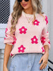 Angel Wings Flower Round Neck Dropped Shoulder Sweater test