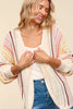Haptics Full Size Striped Crochet Open Front Cardigan test