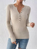 Ribbed Knit Button Front Knit Top test