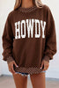 'HOWDY' Graphic Polka Dot Trim Sweatshirt test