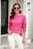 Angel Wings Round Neck Ribbed Long Sleeve Sweater test