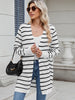 Striped Open Front Cardigan with Relaxed Fit test