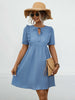 Tie Neck Short Sleeve Mini Dress test