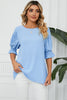 Pleated Flounce Sleeve Keyhole Blouse test