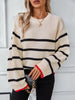 Striped Round Neck Dropped Shoulder Sweater test