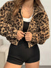 Leopard Print Fuzzy Cropped Jacket test
