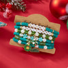 6-Piece Christmas Beaded Bracelet with Pearl Accents test
