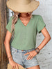 Swiss Dot V-Neck Petal Sleeve Blouse test
