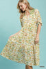 Umgee Print Tiered Midi Dress