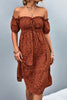 Ditsy Floral Smocked Frill Trim Off-Shoulder Dress test