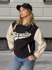 Contrast Baseball Jacket with Embroidered Lettering test