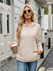 Ribbed Drawstring Long Sleeve Hoodie test