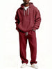 Men's Full Size Casual Waffle Knit Hoodie and Pants Set Plus Size test