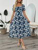 Printed Square Neck Midi Dress test
