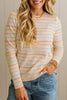 Stripe Colorful Stripes Crew Neck Knit Sweater test