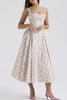 Floral Square Neck Wide Strap Midi Dress test