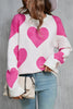 Angel Wings Contrast Heart Dropped Shoulder Long Sleeve Sweater test