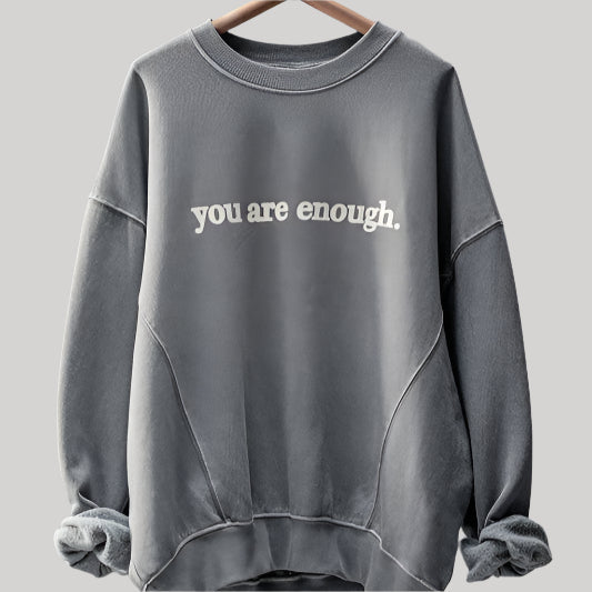 "You Are Enough" Vintage Wash Crewneck