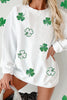 Sequin Lucky Clover Round Neck Long Sleeve Sweatshirt test