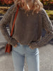 Contrast Cable Knit Sleeve Casual Sweater test