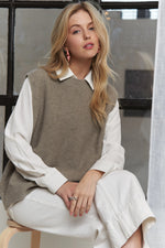 ADORA Round Neck Vest with Slight Open Back - Shopimist