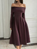 Off-Shoulder Long Sleeve Midi Dress test
