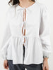 Tied Round Neck Long Sleeve Blouse test