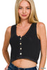 Zenana Button-up Cropped Sweater Vest test