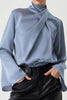 Cutout Turtleneck Long Sleeve Blouse test