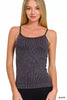 Zenana Stone Washed Ribbed Seamless Tank Top