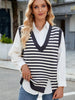 Slit V-Neck Striped Sweater Vest test