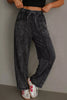Mineral Wash Raw Seam Drawstring Elastic Waist Barrel Pants test