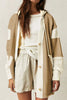 Color Block Knit Trim Drawstring Hoodie test
