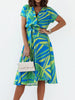 Printed Button Front Midi Dress with Belt test