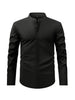 Men's Full Size Stand Collar Button Down Shirt Plus Size test
